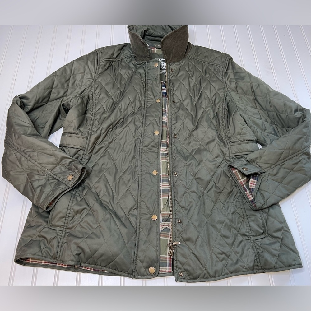 L.L. Bean Olive Green Quilted Jacket